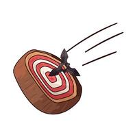 shuriken on dart board vector
