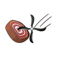 fast shuriken towards the dartboard vector