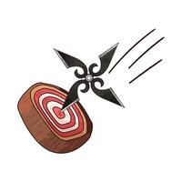 shuriken on dart board illustration vector