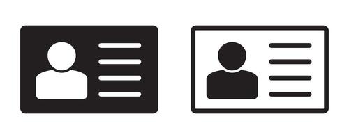 ID Card icon. Employee clerk card, driver license, Identification card, staff identification card symbol. Design for website and mobile app. vector