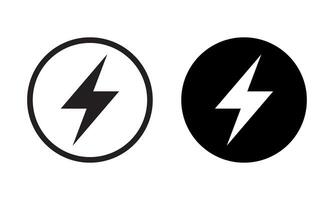 Lightning, electric power icon. Energy and thunder electricity symbol. Lightning bolt sign in the circle. vector