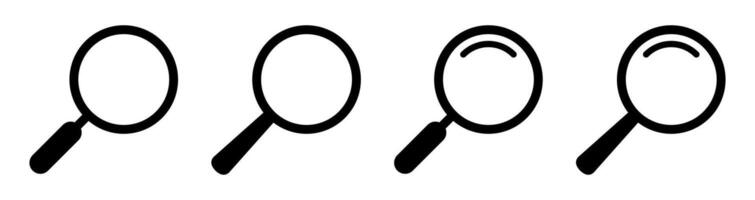 Magnifying glass icon, magnifier or loupe sign. Web search icon. vector