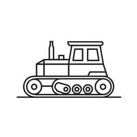 a line drawing of a bulldozer vector