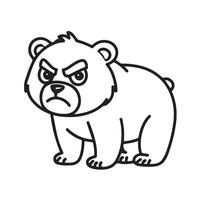 a bear with an angry expression on its face vector