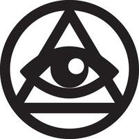 Blackwork tattoo flash. Eye of Providence. Masonic symbol. All seeing eye inside triangle pyramid. vector
