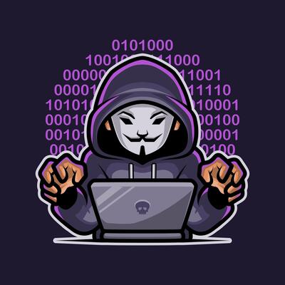 Masked Hacker Mascot Illustration Works Perfectly for Your Brand Business