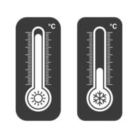 Thermometer icon in flat style. Climate control illustration on isolated background. Weather change sign business concept. vector