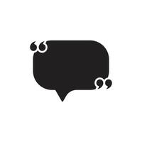 Quote frame icon in flat style. Speech bubble illustration on isolated background. Comment sign business concept. vector