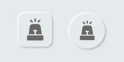 Urgency solid icon in neomorphic design style. Alert signs illustration. vector