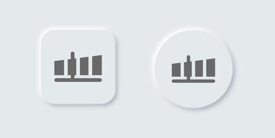 Performance solid icon in neomorphic design style. Fast signs illustration. vector