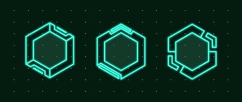 Futuristic glow element illustration. Shiny hexagon effect decoration. vector