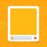 Social network photo frame isolated template. White social media interface. vector