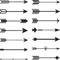 Set of Unique Black Arrow Silhouettes for Design Projects vector