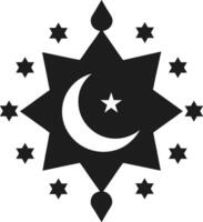 Islamic Silhouette with Crescent Moon and Star Design vector