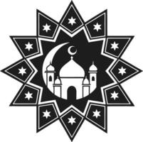 Intricate Islamic Stars and Motifs Silhouette Illustration vector
