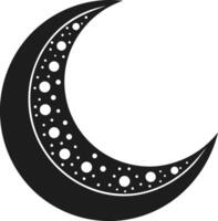 Abstract Crescent Moon with Dotted Patterns - Night Sky Design vector