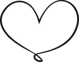 Simple Hand-Drawn Heart Line Art Illustration vector