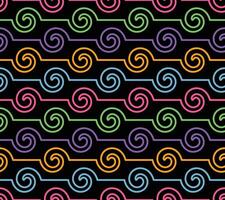 Colorful Linear Swirl Seamless Pattern vector