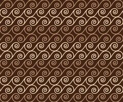 Flat Brown Cloud Batik Seamless Pattern vector