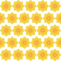 Yellow Geometric Flower Seamless Pattern on White Background vector