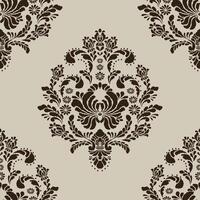 A seamless damask border pattern featuring intricate floral motifs and classical columns. Cream-colored design create an elegant and timeless aesthetic. vector