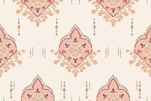 Damask pattern.Ikat floral pattern on white background.Ikat ethnic pattern illustration,Aztec style,hand drawn,baroque vector