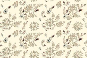 Golden flowers and leaves in an antique style, elegant and luxurious design with Baroque Rococo elements. Seamless patterns. vector