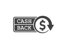 Cashback icon in flat style. Money back label illustration on isolated background. Cash back poster sign business concept. vector