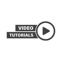 Play tutorials icon in flat style. Education software illustration on isolated background. Webinar training sign business concept. vector