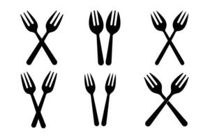 spoon and fork icon set vector
