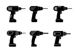Drill icons set vector