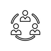 group team icon in outline style. suitable for business presentations, websites etc. isolated white background. vector