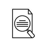 Magnifying glass on paper visible text details, suitable for business presentations, educational materials, and scientific research purposes. vector