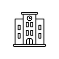 icon university,design of a clock towered school building suitable for educational posters, book covers, and architectural design projects. Perfect for graphics. vector