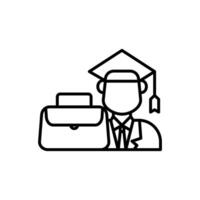 intern student icon, Ideal for educational or careerrelated designs, showcasing success and hard work of a graduate. Perfect for graduationthemed content. vector