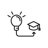 idea creativity icon, Bright idea illuminating a book with academic symbols. Suitable for educational concepts, schoolrelated designs, and promoting success in learning environments. vector
