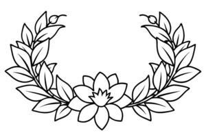 flower wreath in the style of Doodle vector