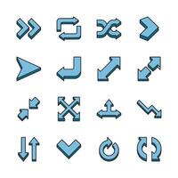 A set of blue arrows and X's are shown in a grid vector