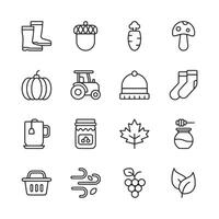 A collection of icons for fall and winter vector