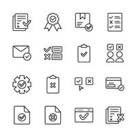 A set of icons that include a check mark, a check box vector