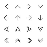 A set of arrows in various orientations, including up, down, and left and right vector