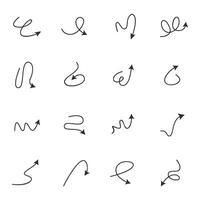 A set of arrows in various shapes and sizes vector