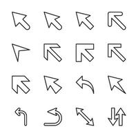 A set of arrows in various orientations and sizes vector