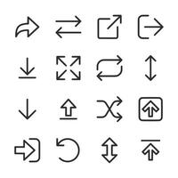 A set of arrows and other symbols are shown in a white background vector