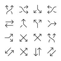A set of arrows in various orientations and positions vector
