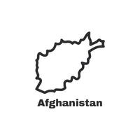 A map of Afghanistan is drawn in black and white vector