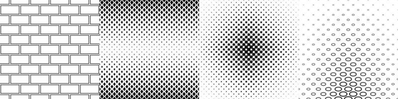 Geometrical black and white pattern background collection vector