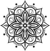 Mandala design intricate floral pattern symmetrical geometric shapes. vector