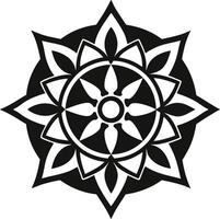 Mandala design black and white geometric pattern. vector