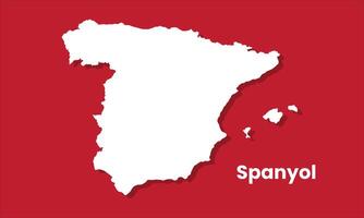 Silhouette map of the Spain vector
